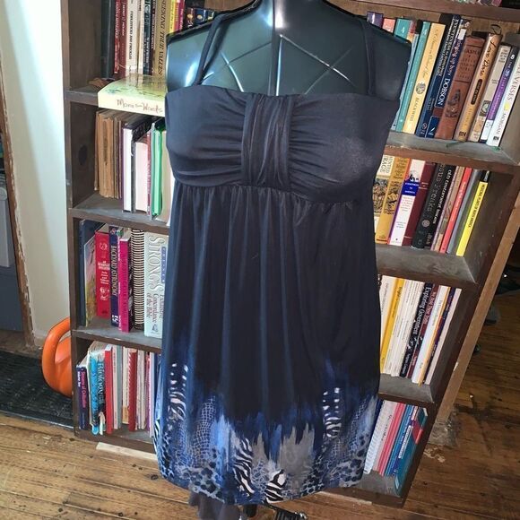 Soma luxe navy blue dipped hem M midi sundress - Picture 1 of 4